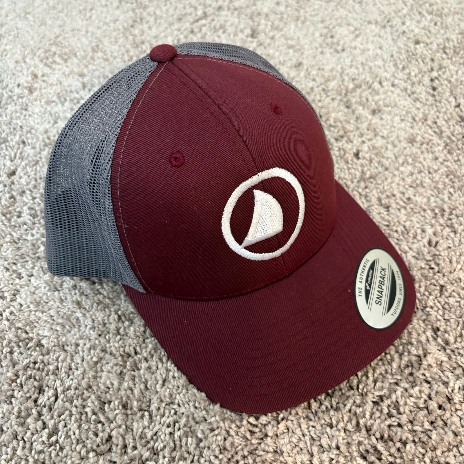 Yupoong Classics Maroon Gray Mesh Snapback Trucker Hat